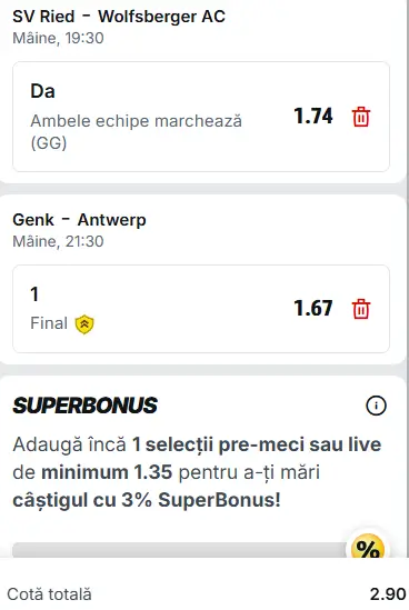 Biletul zilei fotbal 19 mai 2026