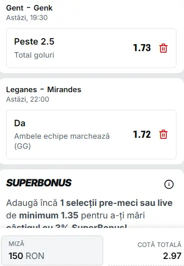 Biletul zilei fotbal 31 mai 2026