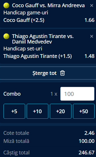 Biletul zilei tenis 12 mai 2026