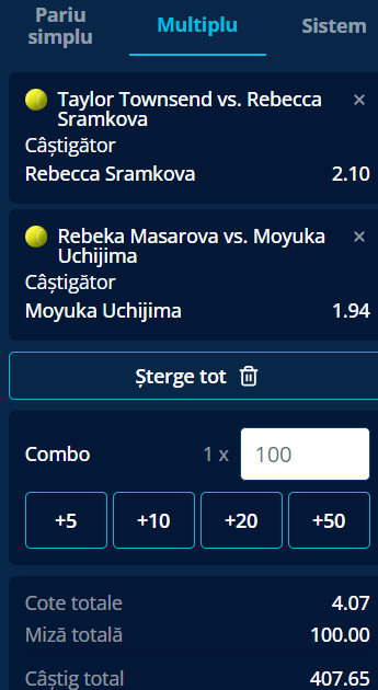 Biletul zilei tenis 4 mai 2026