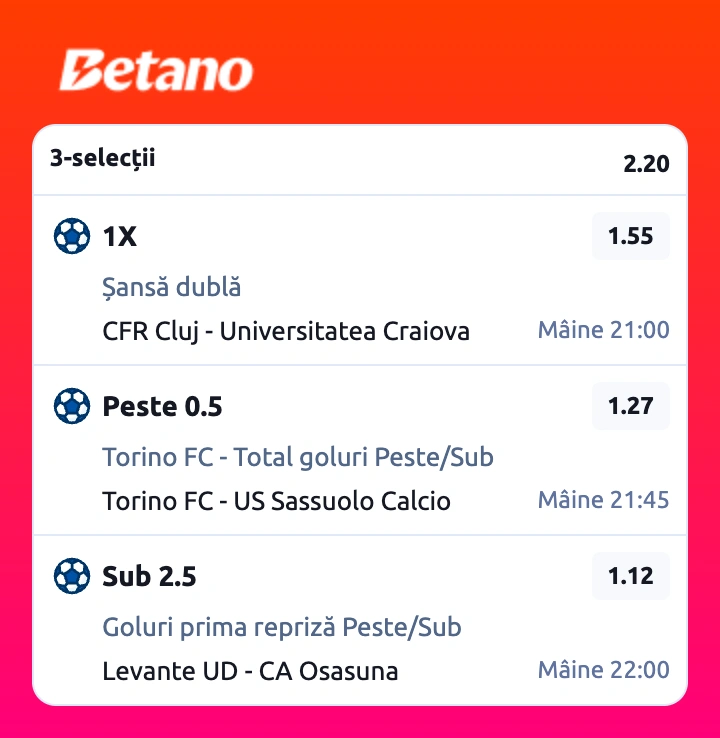 Cota 2 la Betano din fotbal, 8 mai 2026. Mizăm pe formațiile gazdă