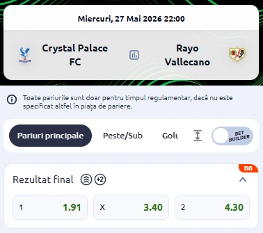 Cote Pariuri pentru finala Conference League la Betano