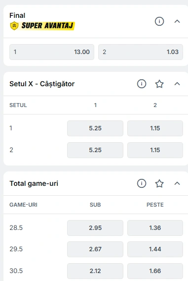 Cote pariuri Quentin Halys vs Alexander Zverev la Superbet