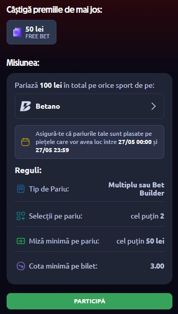 Termeni și Condiții Pariu Gratuit Aniversar la Betano