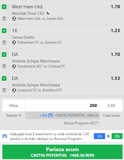 biletul ultimei etape din Premier League
