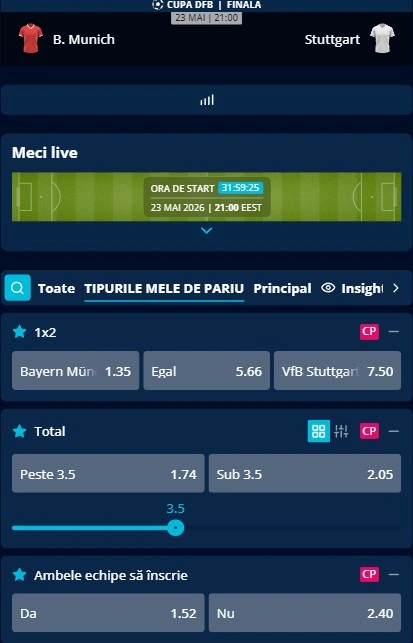 Cote pariuri Bayern vs Stuttgart