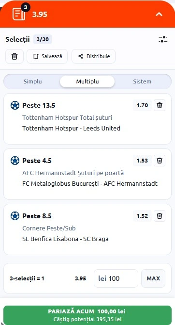 Biletul zilei azi din fotbal 11.05.2026