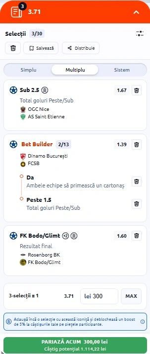 Biletul zilei azi din fotbal 29.05.2026