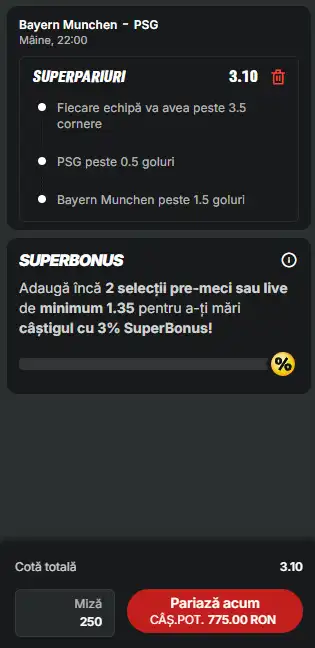 Biletul Zilei Bayern vs PSG 06.05.2026