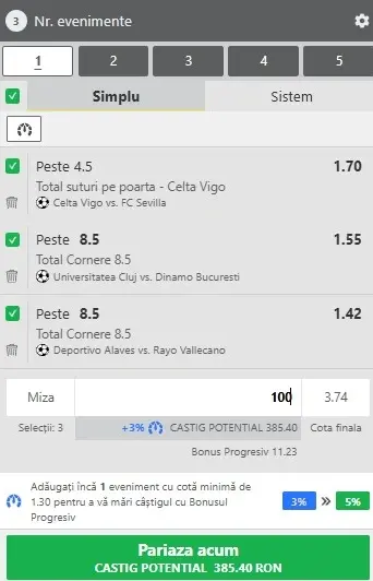 Biletul zilei azi din fotbal la Winbet 23.05.2026