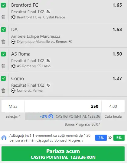 Biletul Zilei format cu IA la Winbet, 17.05.2026