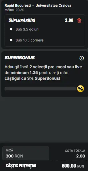 Cota 2 din fotbal 25.05.2026