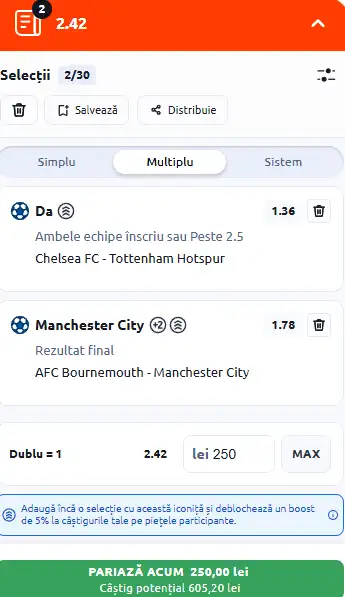 Cota 2 din Premier League 19.05.2026