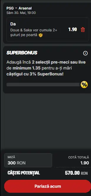 Cota 2 în finala UCL 30.05.2026