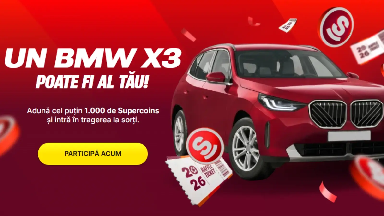 Adună 1000 Supercoins și intră în tragerea la sorți pentru un BMW X3