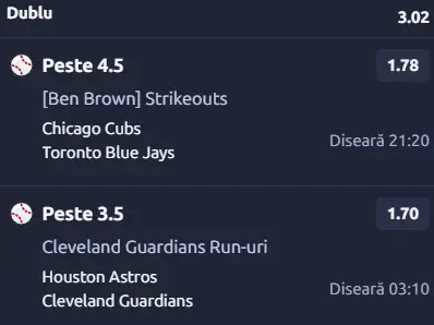 Biletul zilei baseball 20 iunie 2026
