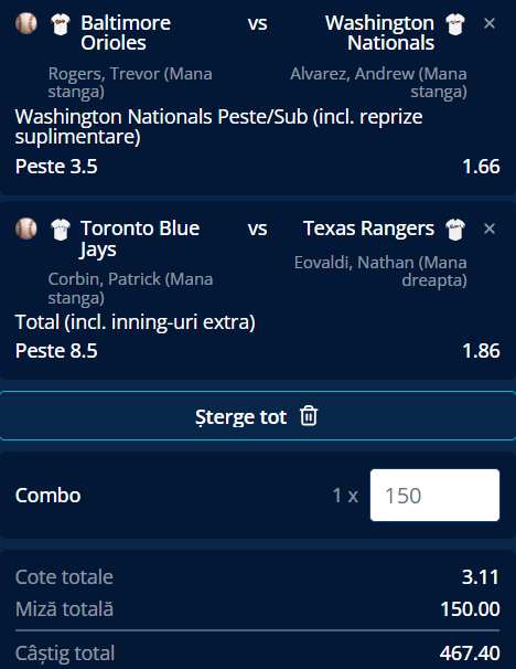 Biletul zilei baseball 27.06.2026