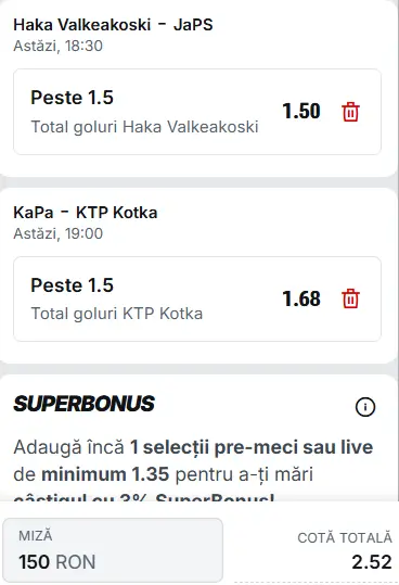 Biletul zilei fotbal 05 iunie 2026