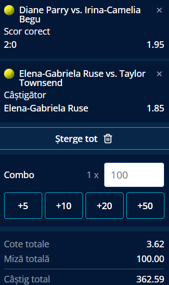 Biletul zilei tenis 21 iunie 2026