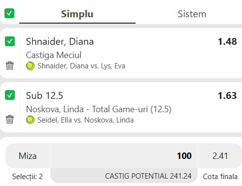 Biletul zilei tenis 30 iunie 2026