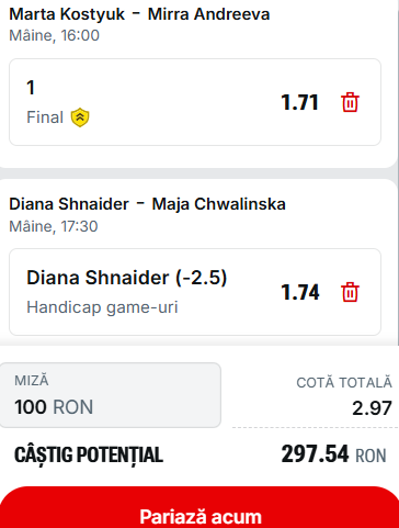 Biletul zilei tenis 4 iunie 2026