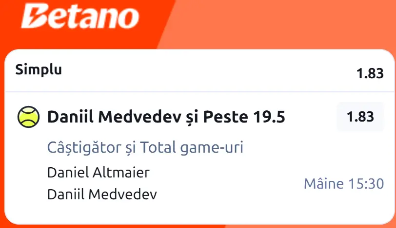 Cota 2 ATP Halle Open din 19 iunie 2026 la Betano