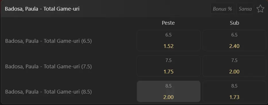 Cota 2 WTA Berlin din 17 iunie 2026 la WinBet