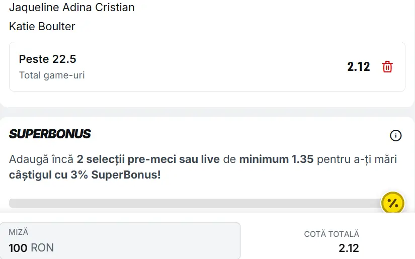Cota 2 WTA Queens la Superbet anticipăm un meci ”pe muchie de cuțit” între Cristian și Boulter la Londra