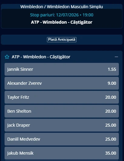 Cote pariuri Wimbledon – Mr. Bit