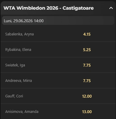 Cote pariuri Wimbledon la Winbet