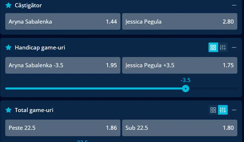 Cote pariuri la Mr Bit  Aryna Sabalenka vs Jessica Pegula, americanca poate produce surpriza la Berlin