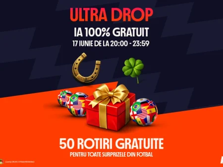 Ultra Drop la Betano 17 iunie 2026 – 50 Rotiri Gratuite fără depunere și fără rulaj pentru toată lumea