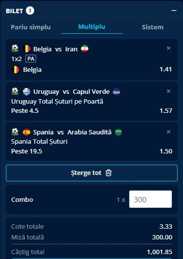 Biletul zilei azi de la Campionatul Mondial 21 iunie 2026