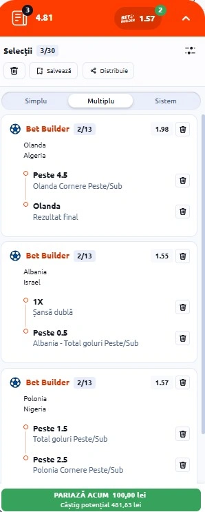 Biletul zilei din Amicale Internaționale 3 iunie 2026