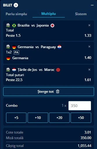 Biletul zilei din fotbal la Campionatul Mondial 29.06.2026
