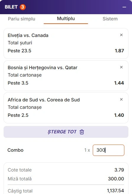 Biletul zilei din Pariuri Speciale la Cupa Mondială 24.06.2026