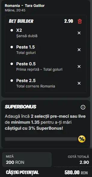 Biletul Zilei în România - Țara Galilor 06.06.2026