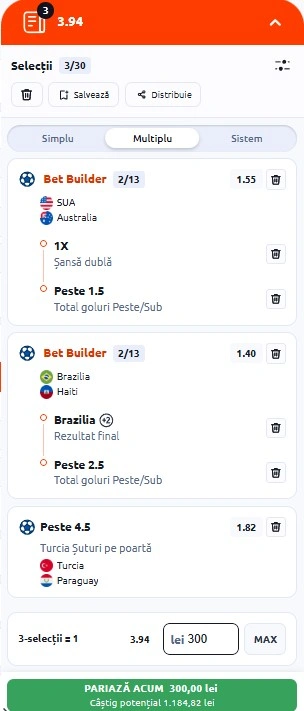 Biletul zilei la Cupa Mondială 19 iunie 2026