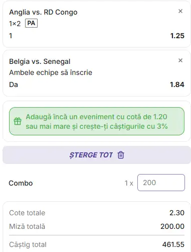 Cota 2 în șaisprezecimile Cupei Mondiale 01.07.2026