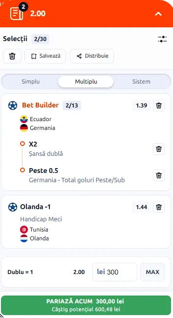 Cota 2 la Cupa Mondială 25.06.2026