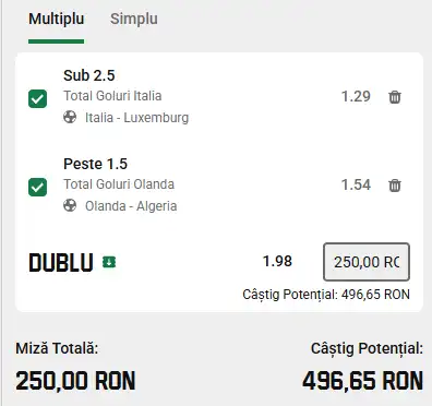 Cota 2 la Unibet 03.06.2026