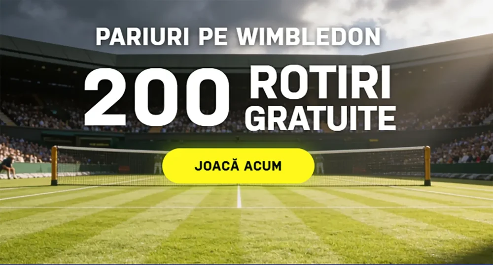 Pariază pe Wimbledon și câștigă 200 Rotiri Gratuite la Winner