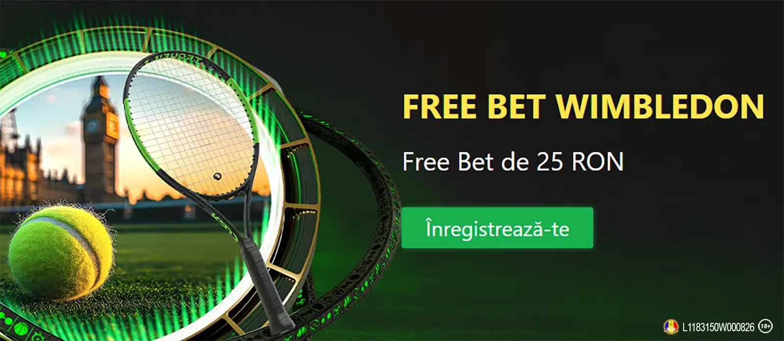 Winbet oferă 25 RON Freebet la Wimbledon, în fiecare zi