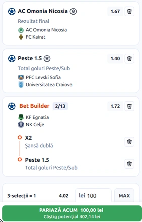 Biletul Zilei din preliminariile Champions League 22.07.2026