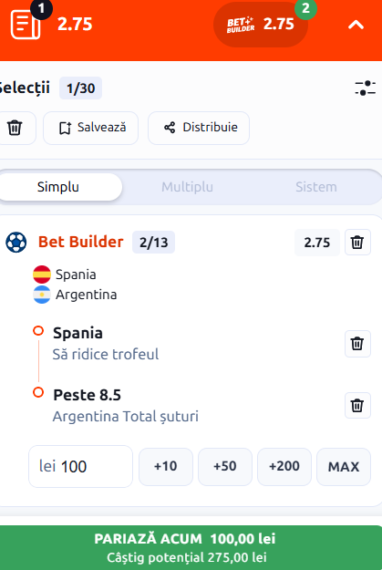 Biletul zilei 19 iulie 2026 Bet Builder