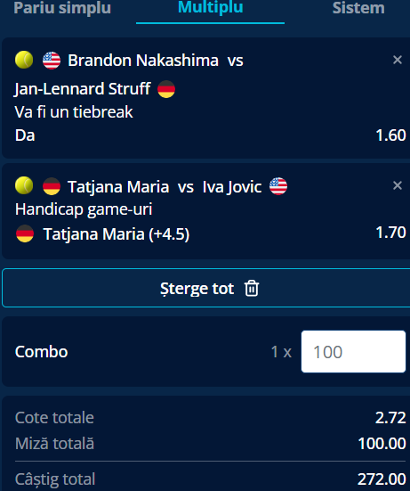 Biletul zilei tenis 1 iulie 2026