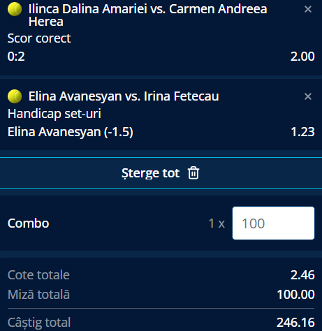 Biletul zilei tenis 13 iulie 2026