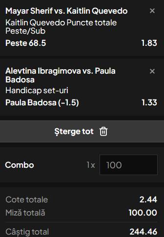 Biletul zilei tenis 16 iulie la Topbet