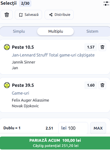 Biletul zilei tenis 7 iulie 2026