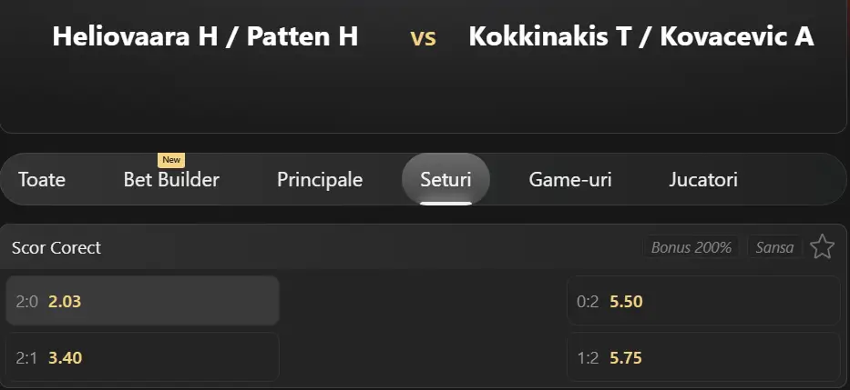 Cota 2 Wimbledon din 09 iulie 2026 la WinBet